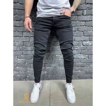 Blugi de bărbați, Slim-Fit, elastici si conici, negri - BG933