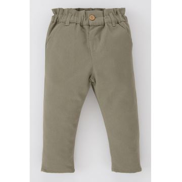 Pantaloni uni cu talie elastica