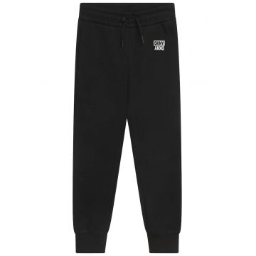 Pantaloni sport cu snur si aplicatie logo