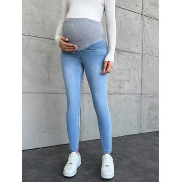 Blugi cu buzunare, Maternity, albastru