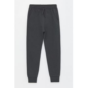 Pantaloni de trening din amestec de bumbac cu snur de ajustare