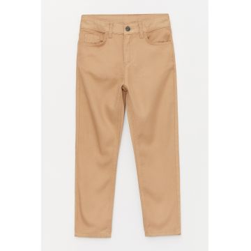 Pantaloni slim fit din amestec de in