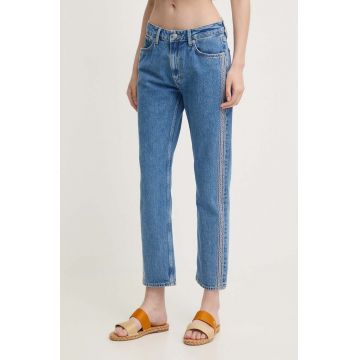 Pepe Jeans jeansi STRAIGHT JEANS MW CRAFT femei high waist, PL204719