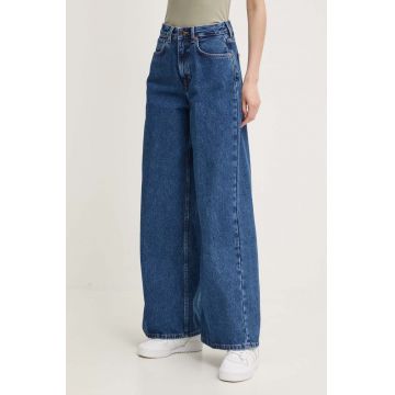 Pepe Jeans jeansi WIDE LEG JEANS UHW femei, culoarea albastru marin, PL204740CT9