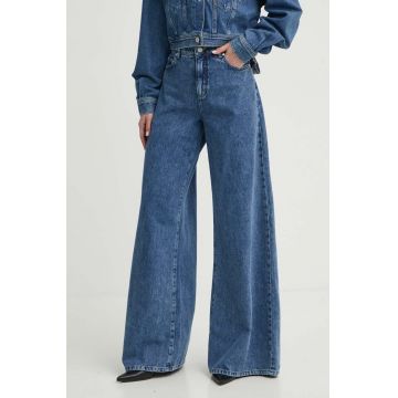 Moschino Jeans jeansi femei, culoarea albastru marin