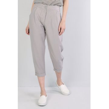 Pantaloni capri cu talie inalta