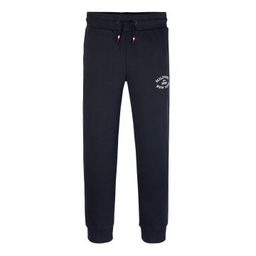 Pantaloni de trening din amestec de bumbac organic cu talie ajustabila