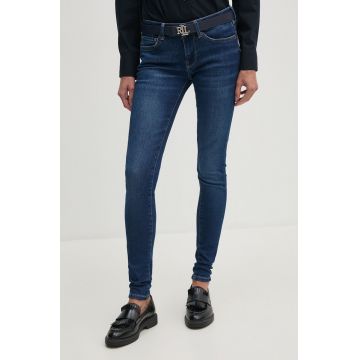 Pepe Jeans jeansi SKINNY JEANS LW femei, culoarea albastru marin, PL204583DP6