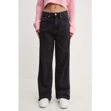 Tommy Jeans jeansi femei, culoarea negru, DW0DW18186