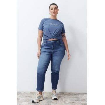 Blugi mom fit plus size slim fit