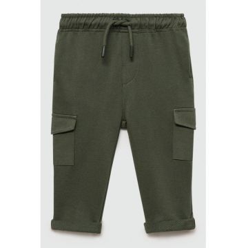 Pantaloni cargo de trening cu snururi - de bumbac