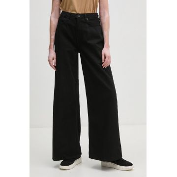 Pepe Jeans jeansi WIDE LEG JEANS UHW femei, culoarea negru, PL204740XH6