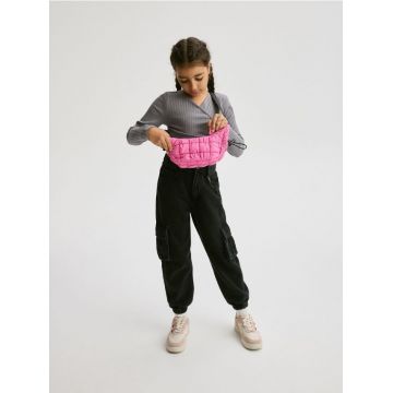 Reserved - GIRLS` JEANS TROUSERS & CHAIN - negru