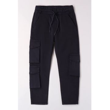 Pantaloni cargo cu snur in talie