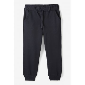 Pantaloni uni de trening din amestec de bumbac cu snur