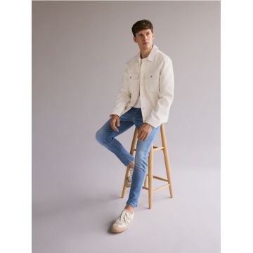 Reserved - Blugi skinny cu efect de prespălare - albastru