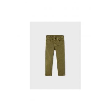 Pantaloni lungi - 302028931 - Bumbac - Elastan - Verde