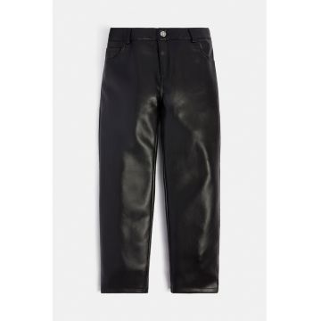 Pantaloni de piele ecologica cu talie medie