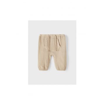 Pantaloni lungi - 301993315 - Bumbac - Bej