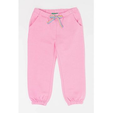 Pantaloni sport din bumbac cu snur de ajustare in talie