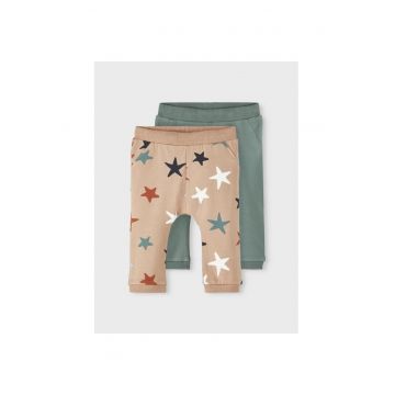 Set 2 perechi pantaloni copii - 814710 - Bej/Verde - Bumbac