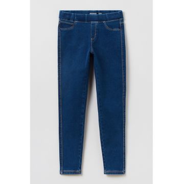 Pantaloni jogger din denim regular fit cu talie elastica