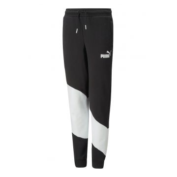 Pantaloni sport cu model colorblock Power Cat