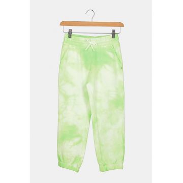 Pantaloni sport cu model tie-dye si snur de ajustare