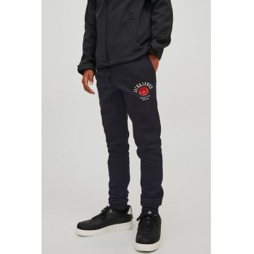 Pantaloni sport cu snur de ajustare si logo