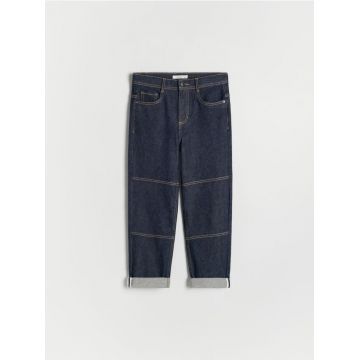 Reserved - Pantaloni relaxed clasici din denim - bleumarin