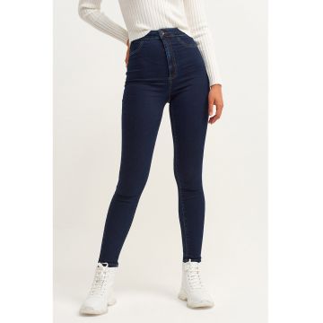 Blugi skinny cu talie inalta