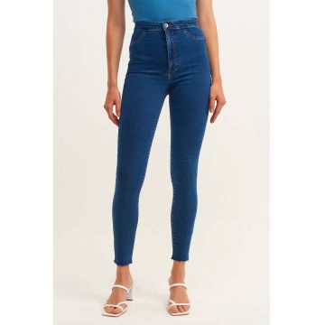 Blugi skinny cu talie inalta