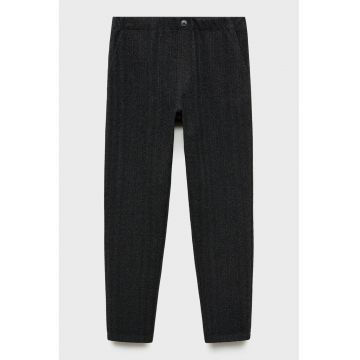 Pantaloni cu croiala dreapta si model herringbone Espiga