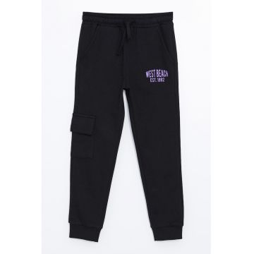 Pantaloni de trening cargo cu talie ajustabila