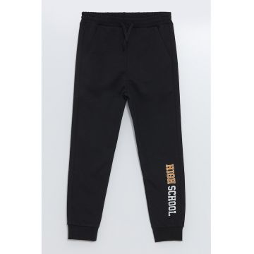 Pantaloni de trening cu imprimeu text