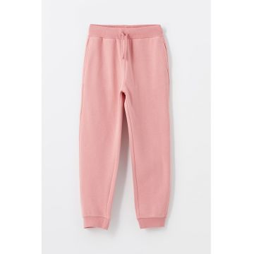 Pantaloni de trening cu talie inalta si model uni