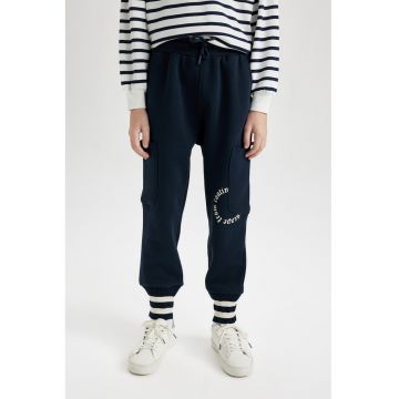 Pantaloni de trening din amestec de bumbac cu buzunare