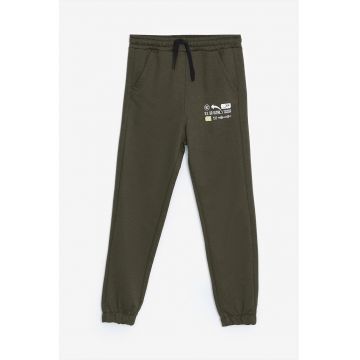 Pantaloni de trening regular fit cu text