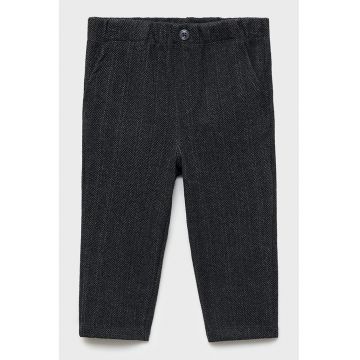 Pantaloni eleganti cu croiala dreapta si model herringbone Espigab