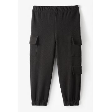 Pantaloni jogger uni cu buzunare aplicate