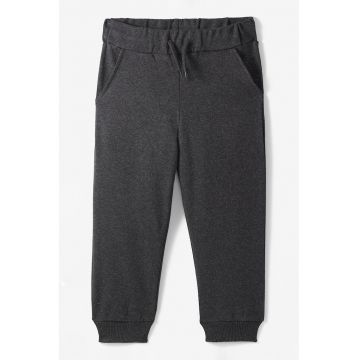 Pantaloni uni de trening din amestec de bumbac cu snur