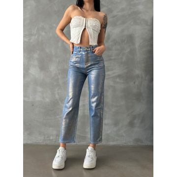 Blugi dama mom fit cu design modern și croială relaxată