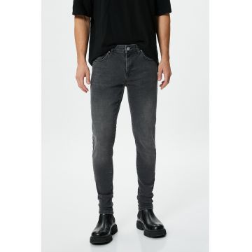 Blugi skinny cu aspect decolorat Michael