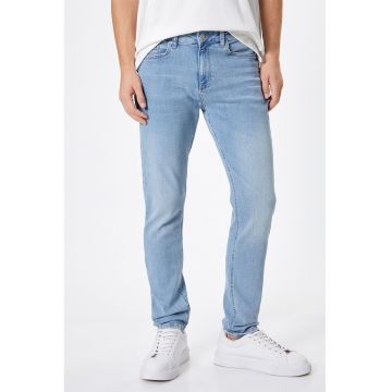 Blugi skinny cu aspect decolorat