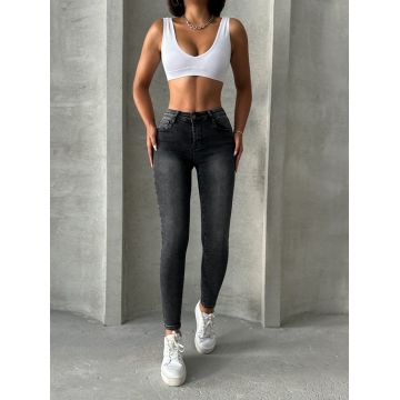 Blugi skinny elastici cu design simplu și croială slim