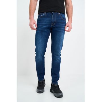 Blugi slim fit cu model cu 5 buzunare