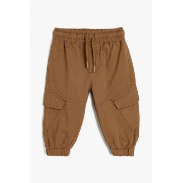 Pantaloni cargo cu talie elastica