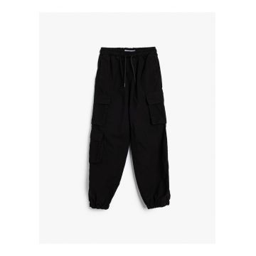 Pantaloni cargo de trening cu snur