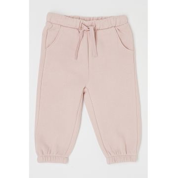 Pantaloni de trening cu snur de ajustare si model uni