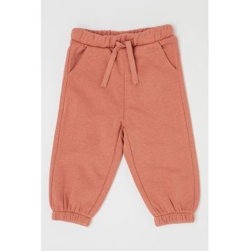 Pantaloni de trening cu snur de ajustare si model uni